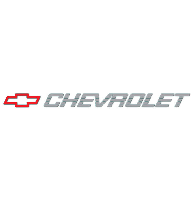 Chevy Tailgate Decal Bowtie W/Chevrolet - Red/Silver